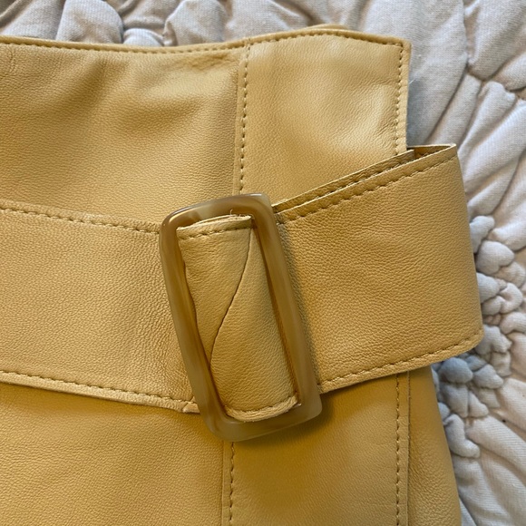 NWT Vince Belted Lambskin Leather A Line Skirt. Camel Size 0 - Picture 11 of 14